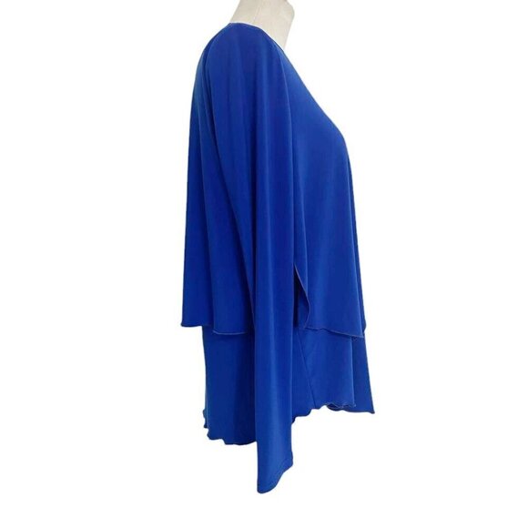 Joseph Ribkoff Size 6  Top Blouse Tiered Blue Long Sleeve - Picture 3 of 5